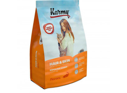 Сухой Корм  Karmy (Карми) Hair & Skin Для Кошек Для Шерсти и Кожи 400г Лосось  