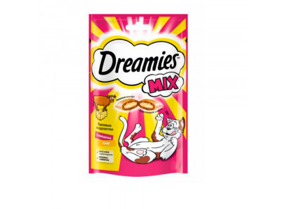 Лакомство Для Кошек Dreamies (Дримис) Лакомые Подушечки Говядина и Сыр 140г 