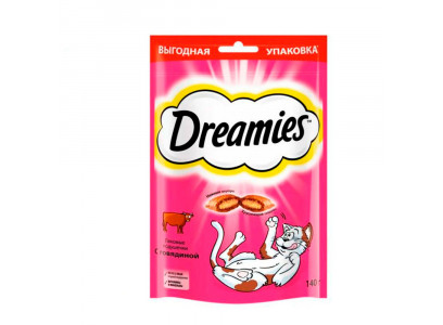 Лакомство для Кошек Dreamies (Дримис) Лакомые Подушечки Говядина 140г 