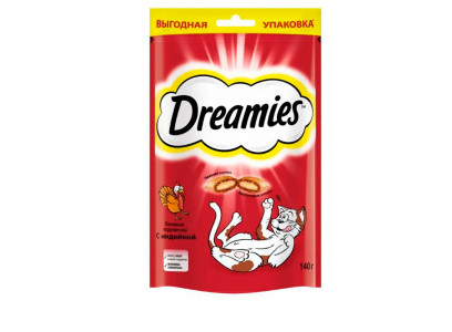 Лакомство Для Кошек Dreamies (Дримис) Лакомые Подушечки Индейка 140г 