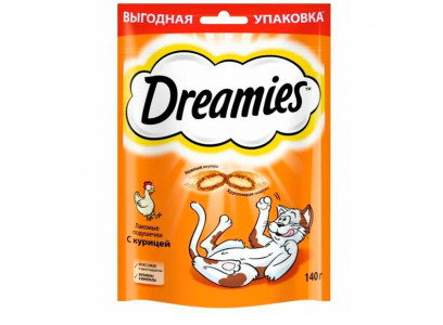 Лакомство Для Кошек Dreamies (Дримис) Лакомые Подушечки Курица 140г 