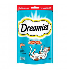 Лакомство Для Кошек Dreamies (Дримис) Лакомые Подушечки Лосось 140г