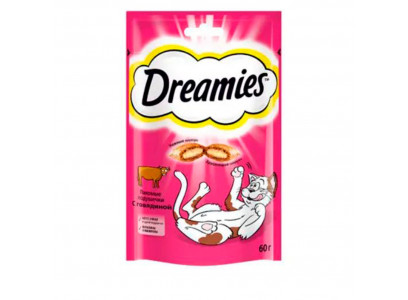 Лакомство Для Кошек Dreamies (Дримис) Лакомые Подушечки Говядина 60г  