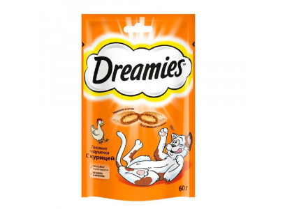 Лакомство Для Кошек Dreamies (Дримис) Лакомые Подушечки Курица 60г 