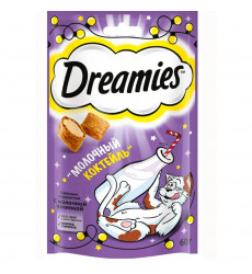 Лакомство Для Кошек Dreamies (Дримис) Лакомые Подушечки Молочный Коктейль 60г