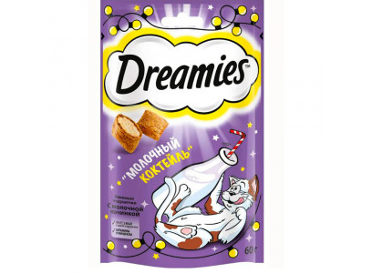 Лакомство Для Кошек Dreamies (Дримис) Лакомые Подушечки Молочный Коктейль 60г 