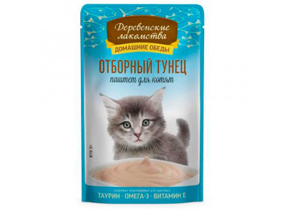 Консервы Деревенские Лакомства Для Котят Паштет Отборная Треска 70г 79219869 
