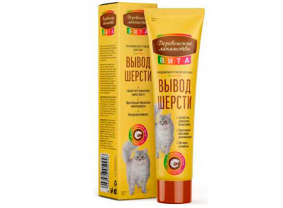 Деревенские Лакомства Вита Паста Для Кошек Для Вывода Шерсти Со Вкусом Креветки 60г 76051325