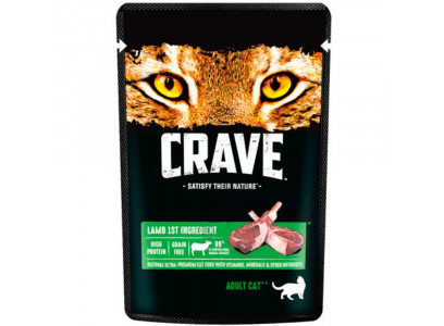 Корм Пауч для Кошек Crave 70г Желе Ягненок 