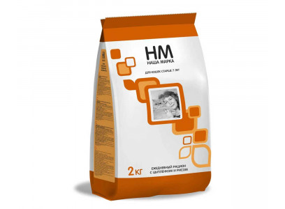 Сухой Корм Наша Марка (НМ) Для Пожилых Кошек Старше 7 Лет Цыпленок и Рис 2кг 