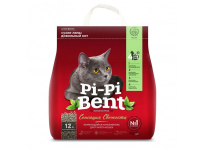 Наполнитель Для Кошачьего Туалета Pi-Pi-Bent Сенсация Свежести Ламинированный Пакет 5кг (1*4) 