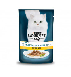 Влажный Корм Gourmet (Гурме) Для Кошек Курица Кусочки в Подливке Perle Mini Fillets 85г