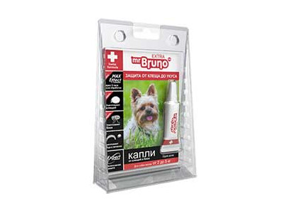 Mr.Bruno (Мистер Бруно) Экстра Капли От Блох и Клещей Для Собак До 5кг 0,5мл  