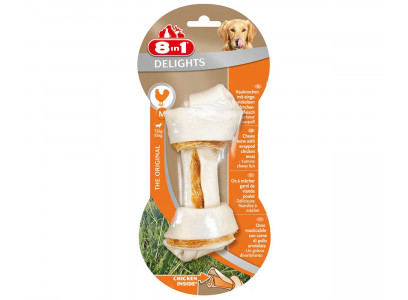 Лакомство Для Собак Средних и Крупных Пород Delights (Делайтс) M Косточка Курица 8in1 14,5см 