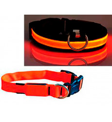 Ошейник Для Собак Buddy (Бадди) Светящийся 2,5*40-55см Оранжевый Hfc-002м