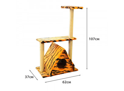 Домик Избушка 3-Когтеточки с Двумя Площадками Н 