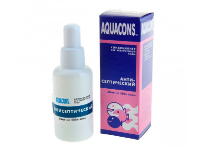 Кондиционер Для Аквариумной Воды Aquacons (Акваконс) Антисептический ЗООМИР 50мл 