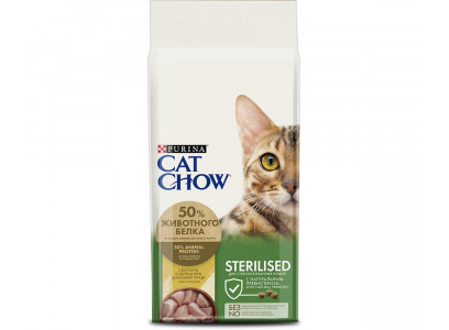 Сухой Корм Cat Chow (Кэт Чау) Для Стерилизованных Кошек Птица Special Care Sterilized Poultry 15кг (1*1)  