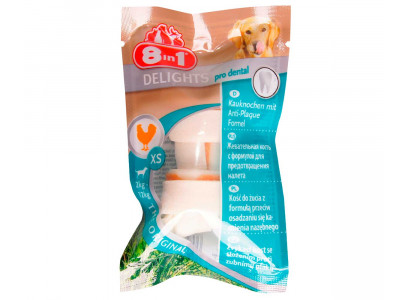 Лакомство Для Собак Мелких Пород Delights (Делайтс) XS Косточка Курица 8in1 7,5см (1*30) 