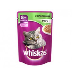 Влажный Корм Whiskas (Вискас) 8+ Для Пожилых Кошек Старше 8 Лет Рагу с Ягненком 85г (1*24)