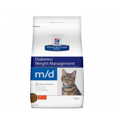 Hills (Хиллс) Prescription Diet M/D Glucose/Weight Management Лечебный Сухой Корм Для Кошек При Сахарном Диабете 1,5кг