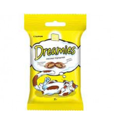 Лакомство Подушечки Dreamies (Дримс) Cat Treats with Delicious Cheese Для Кошек Сыр 30г (1*10)