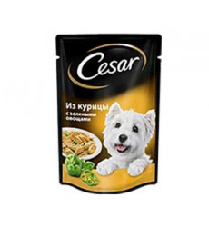 Влажный Корм Cesar (Цезарь) Для Собак Мелких Пород Курица с Овощами 100г (Пауч) (1*24)  