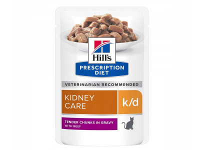 Лечебный Влажный Корм Hills (Хиллс) Для Кошек При Заболевании Почек Говядина Prescription Diet K/D Kidney Care  85г  