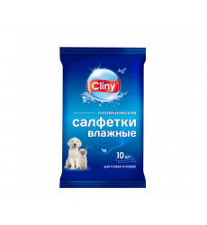 Салфетки Для Кошек и Собак Cliny (Клини) Влажные Гигиенические 10шт К101 