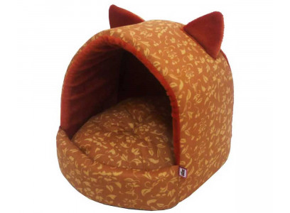 Дом Для Кошек Эстрада с Ушками Бязь и Мех 42*36*36см ZooExpress 76092 