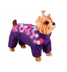 Комбинезон-Дождевик Для Собак Dezzie (Деззи) Породы Вест Хайленд Уайт Терьер Девочка Болонь Фиолетовый с Ромбами 5635472