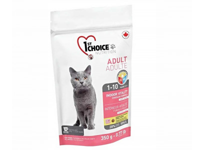 Сухой Корм 1St Choice (Фест Чойс) Для Домашних Кошек Цыпленок Adult Indoor Vitality Chicken 350г (1*16) 