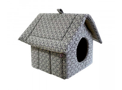 Дом Для Кошек и Собак Мелких Пород Изба На Молнии Мебельная Ткань №2 44*40*44см ZooExpress 76062 