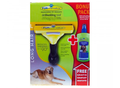 Фурминатор Для Собак Крупных Пород Deluxe 10см с КОРОТКОЙ Шерстью FURminator Deluxe Short Hair Large Dog + Шампунь-Спрей От Колтунов 250мл  