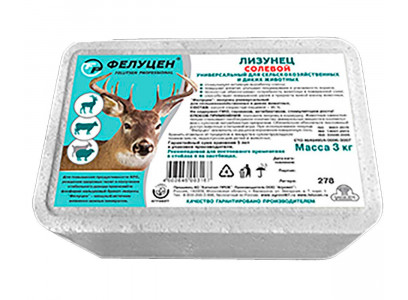 Фелуцен Лизунец Солевой Для Жвачных Животных Без Минералов 3кг  