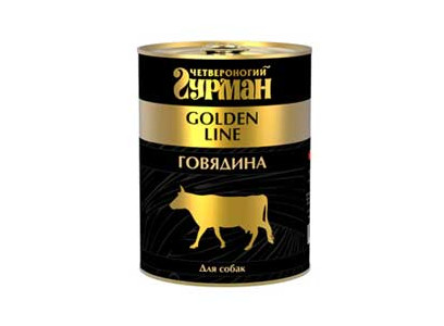 Консервы Четвероногий Гурман Gold Line Золотая Линия Для Собак Всех Пород Говядина в Желе 340г  