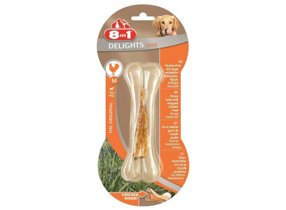 Лакомство Для Собак Средних Пород Delights (Делайтс) Strong M Косточка Для Чистки Зубов Курица 8in1 14,5см  