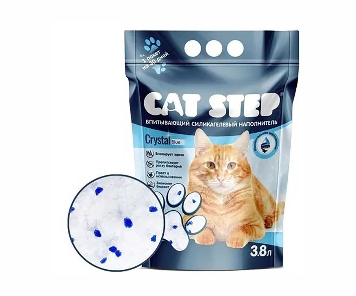 Наполнитель Cat Step (Кэт Степ) 3,8л Crystal Blue Силикагель 20363007