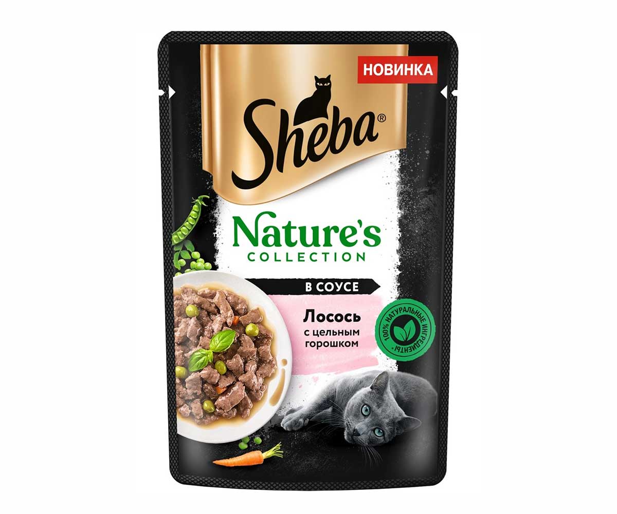 Купить Влажный Корм Sheba (Шеба) Для Кошек Лосось и Горох Natures 75г  (1*28) в Екатеринбурге: бесплатная доставка.