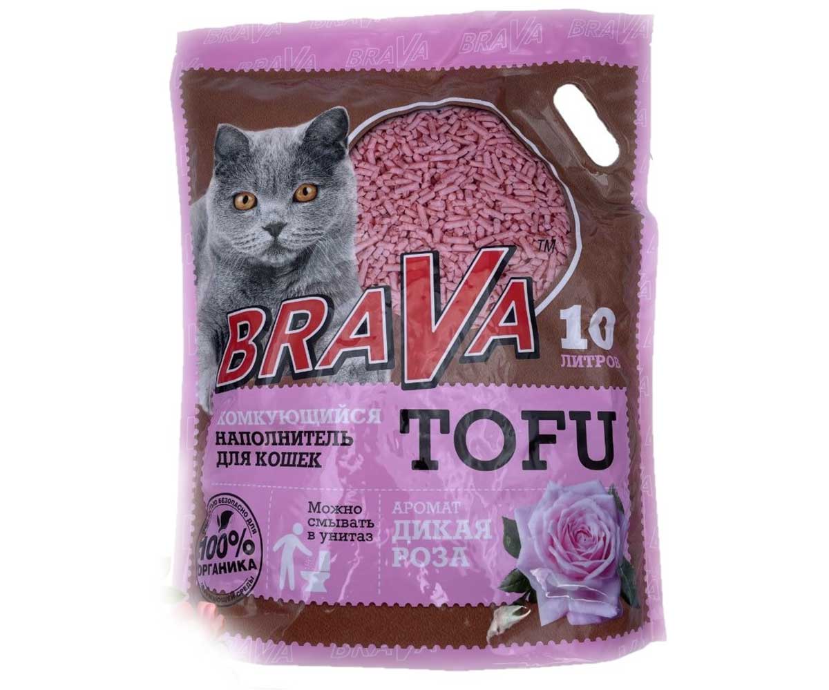 Наполнитель brava тофу 10л дикая роза