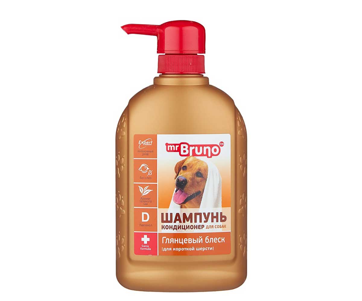 Огнеяр косметика для собак. Шампунь Mr.Bruno для собак 350 мл. Шампунь-кондиционер гипоаллергенный для собак 350 мл / Mr. Bruno.