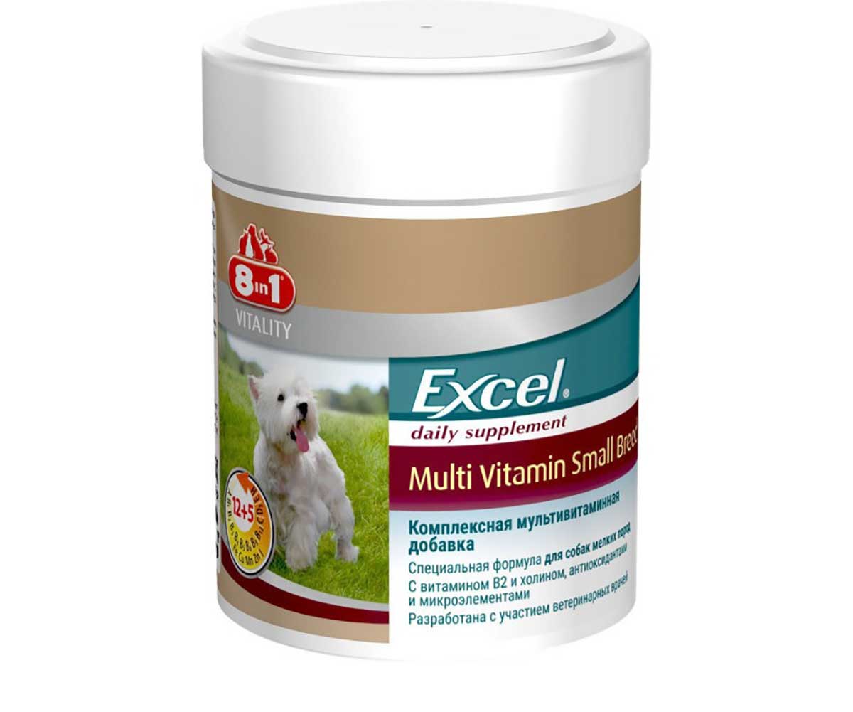 Купить Витамины Для собак Мелких Пород 8in1 (8в1) Excel Multi Vitamin Small  Breed Мультивитамины 70таб в Екатеринбурге: бесплатная доставка.