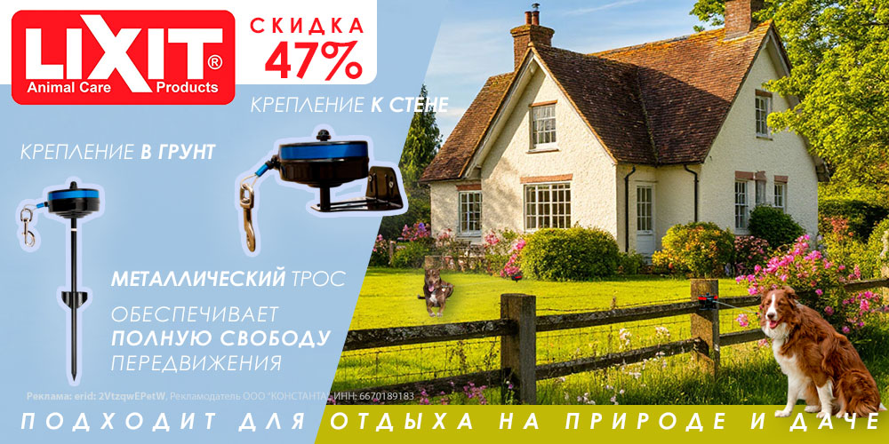 Акция на рулетки для собак LIXIT с креплением в грунт или к стене. Для дачи и отдыха на природе. Скидка 47%
