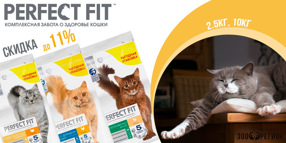 Акция на сухой корм для кошек и котят Perfect Fit! Скидка до 11%!
