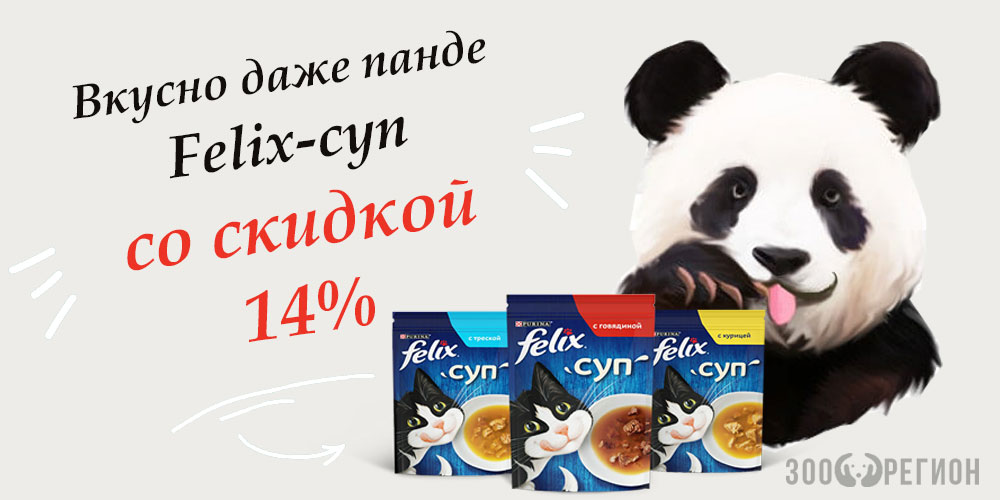 Акция на крем-суп для кошек Felix! Скидка 14%!
