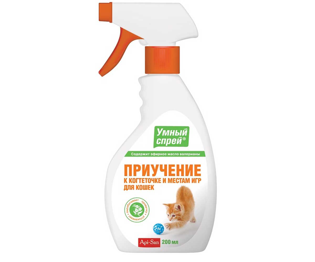 Умный Спрей Приучение Кошек к Когтеточке 250мл Apicenna (Апиценна)