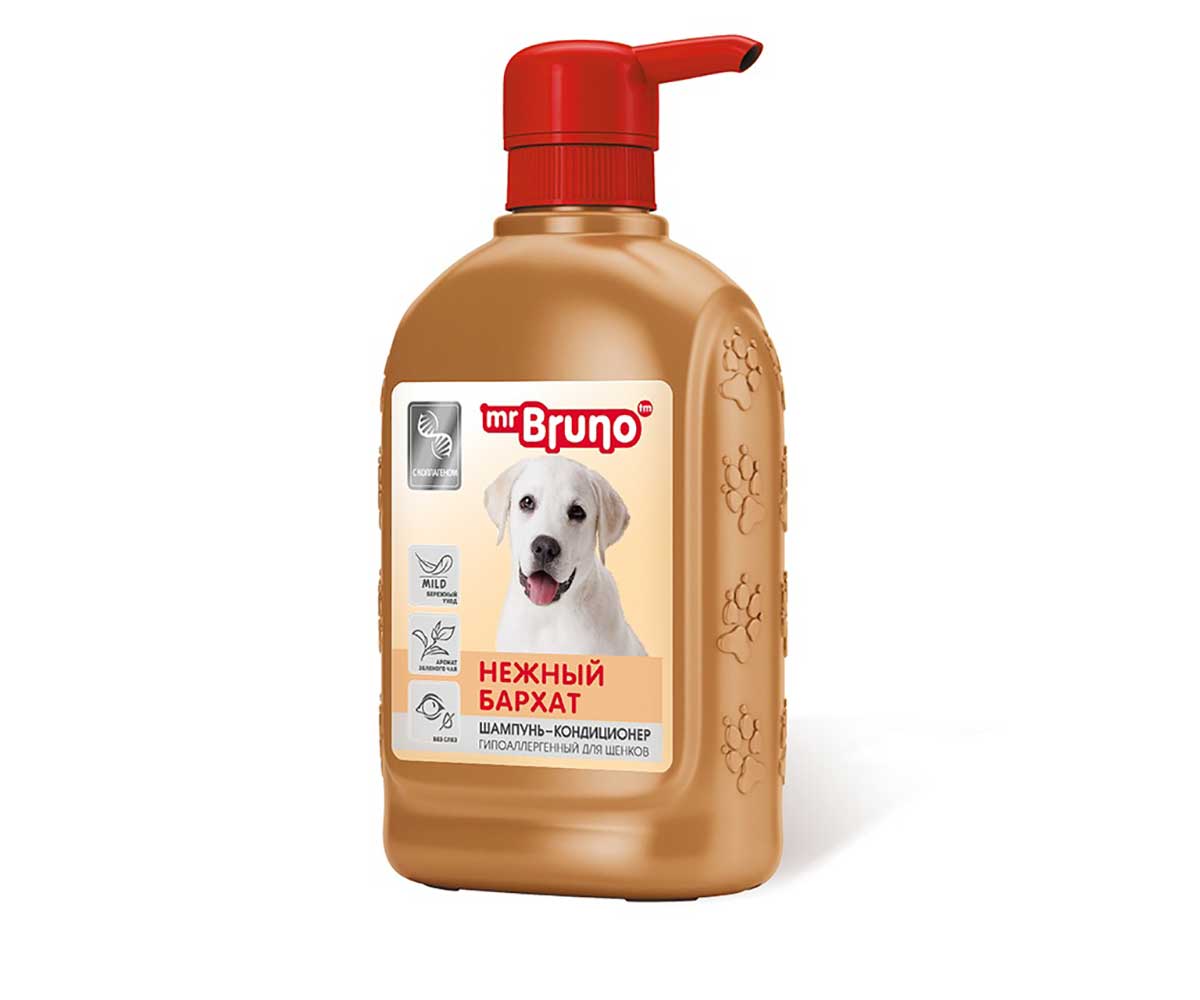 Mr.Bruno (Мр.Бруно) Нежный Бархат Шампунь-Кондиционер Для Щенков 350мл
