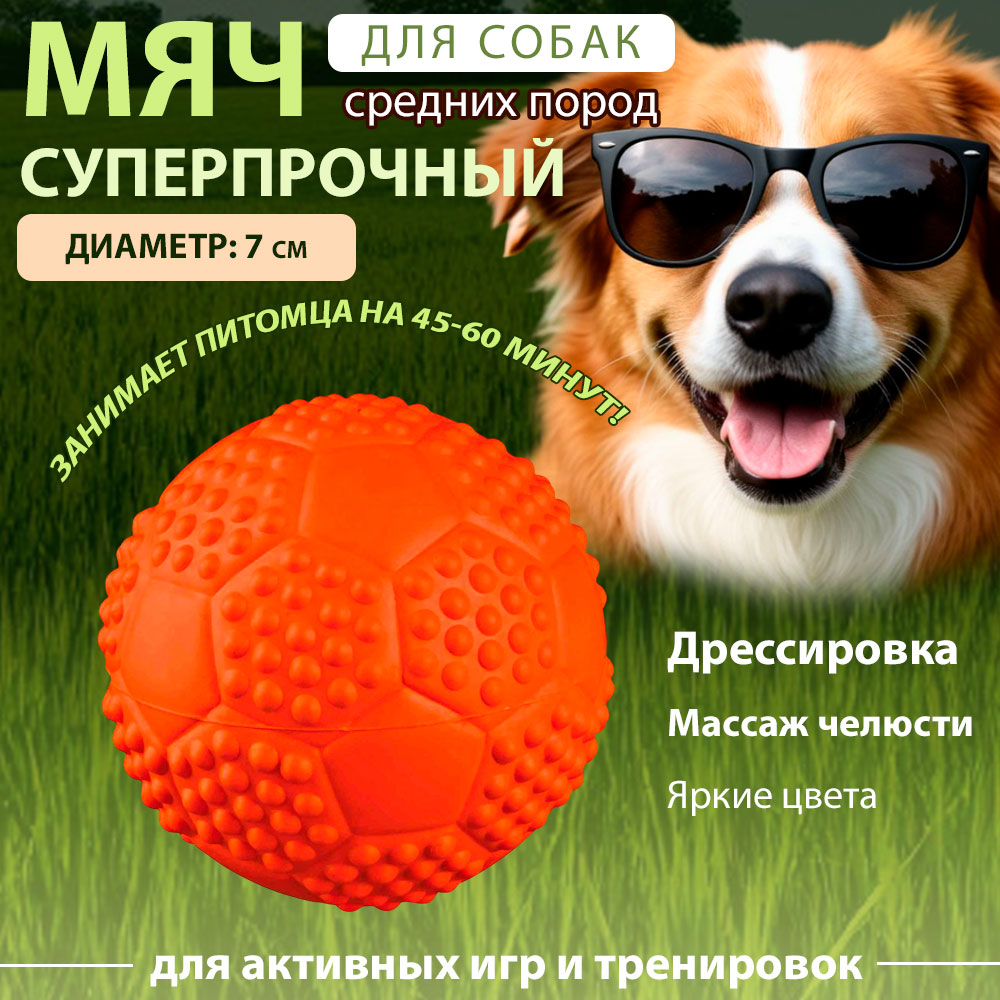 Игрушка Для Собак Trixie (Трикси) Мяч Футбольный Из Натуральной Резины 7см 34845