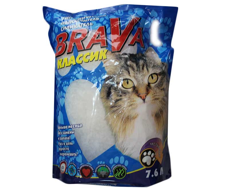 Наполнитель Для Кошачьего Туалета BRAVA (Брава) Классик Силикагель 7,6л