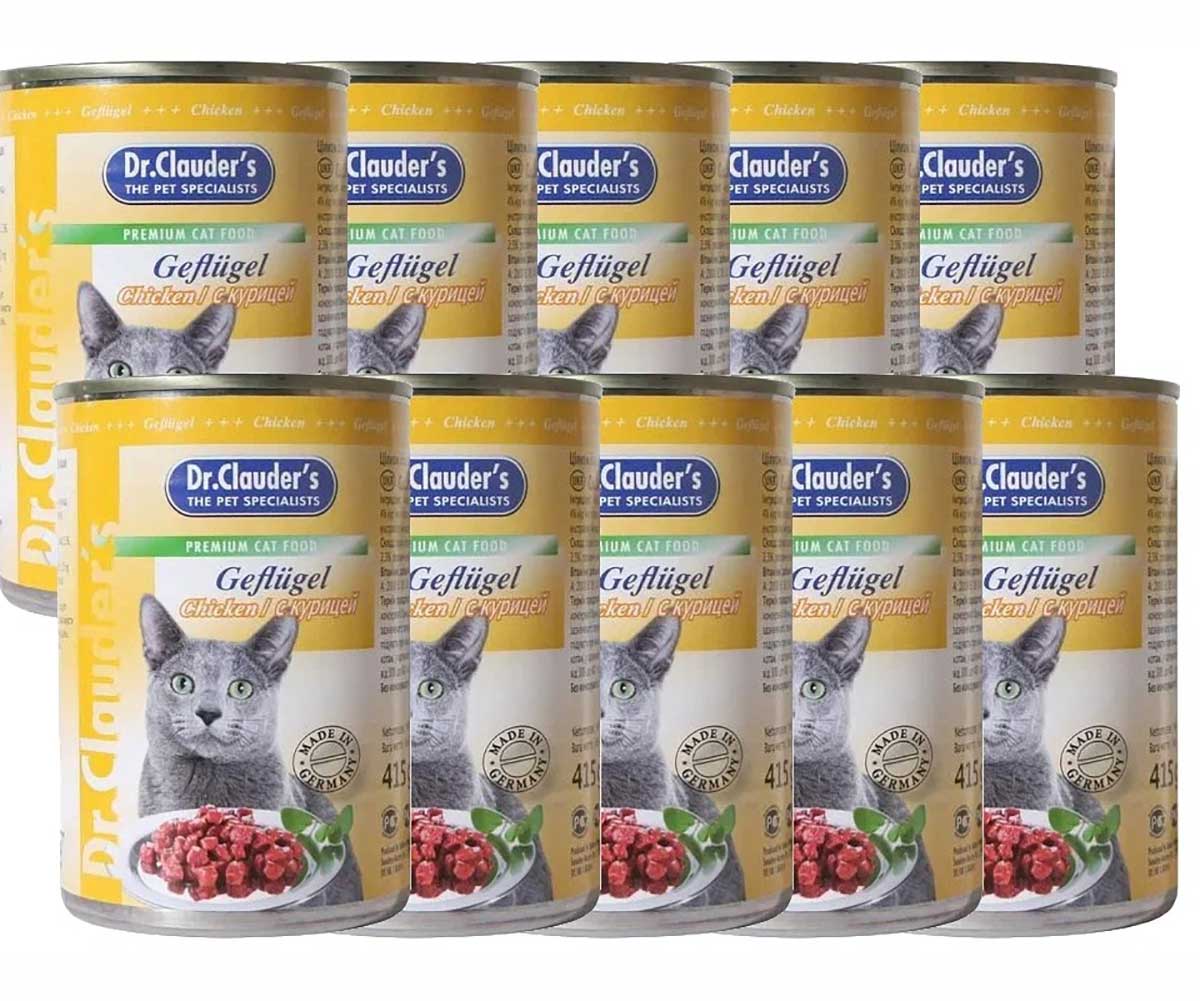 Консервы Dr.Clauder`s (Доктор Клаудер) Для Кошек Курица  Premium Cat Food Chicken 415г